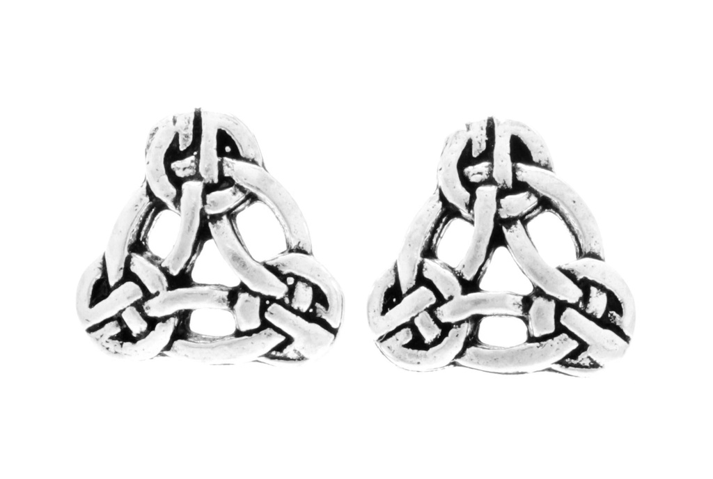[ost102] Ohrstecker MALEA TRINITY aus 925er Silber 7 mm – Keltische Dreieinigkeit Triquetra