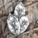 Lorbeer-Beschlag silberfarben – Zierbeschlag aus ZAMAK für Tracht, LARP & Mittelaltergewandung