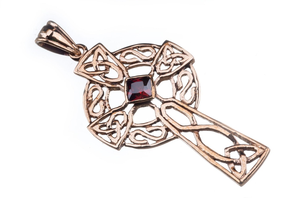 [akb6] Keltisches Amulett, Anhänger 'Arcana Keltisches Kreuz' aus Bronze- Mittelalter, Larp, Reenactment Schmuck