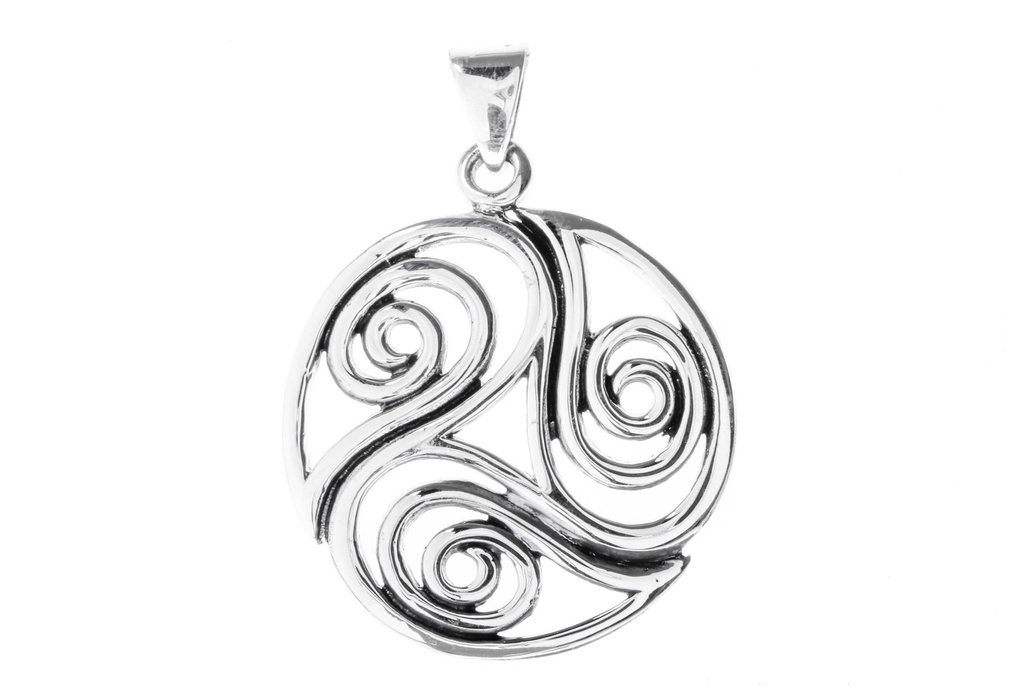 Schmuck Anhänger Niara Ø 3 cm – Silber 925 – Große keltische Triskele für Schutz & Wandel