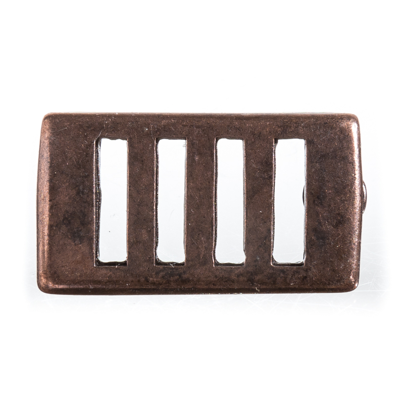 [N-STP-18-4] Zierbeschlag „Gitter“ – Kupferfarbener Steampunk-Beschlag im Grillgitter-Design