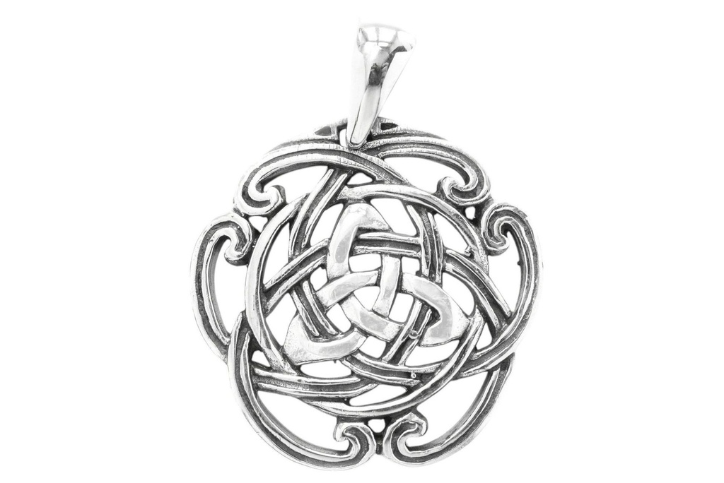 [ac96] Keltisches Amulett, Anhänger 'Celtic Trinity' aus Silber 925- Mittelalter, Larp, Reenactment Schmuck