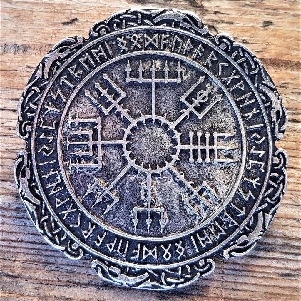 [N-032-1] VEGVISIR, groß, silberfarbener Beschlag