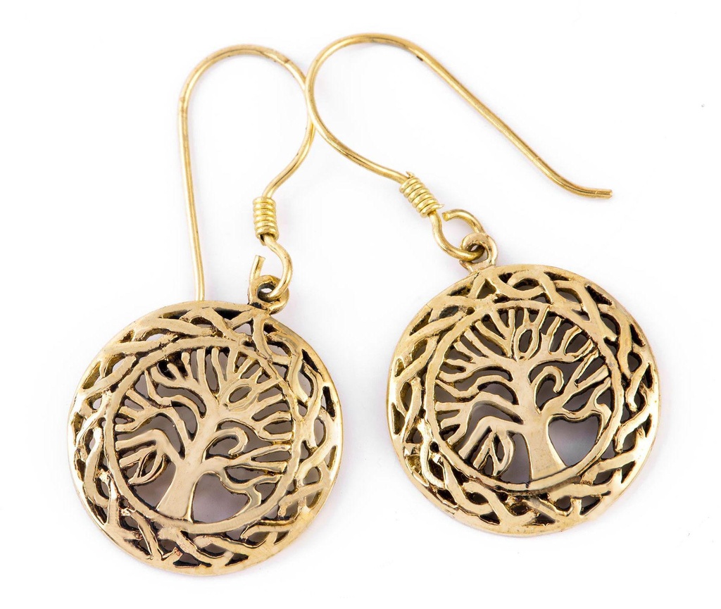 [ohb139] Ohrhänger „Yrsa – Keltische Buche“ aus Bronze – Baum-Ohrschmuck 3,6 cm