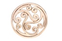 Keltische Fibel ISURA aus Bronze – 4,9 cm große Gewandbrosche mit Triskele-Symbol