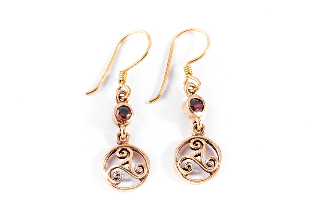 [ohb561] KALINA Ohrringe aus Bronze – Keltische Triskele Ohrhänger 3,5 cm