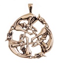 Keltisches Amulett, Anhänger 'Die Wilde Jagd' aus Bronze- Mittelalter, Larp, Reenactment Schmuck