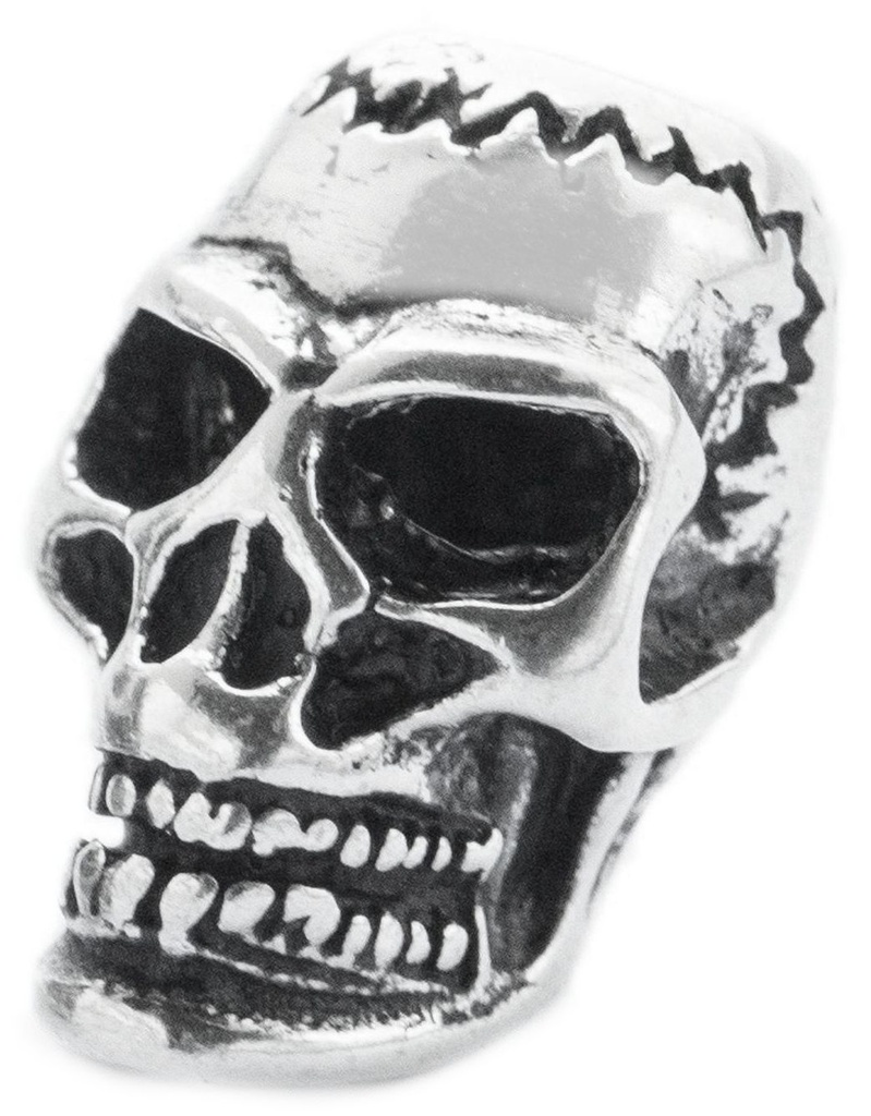 [ap42] Skull Totenkopf Schmuckperle Silber 925 Bartperle Lockenperle - Accessoire für Historische Gewandungen, Reenactment und Liverollenspiel