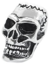 Skull Totenkopf Schmuckperle Silber 925 Bartperle Lockenperle - Accessoire für Historische Gewandungen, Reenactment und Liverollenspiel