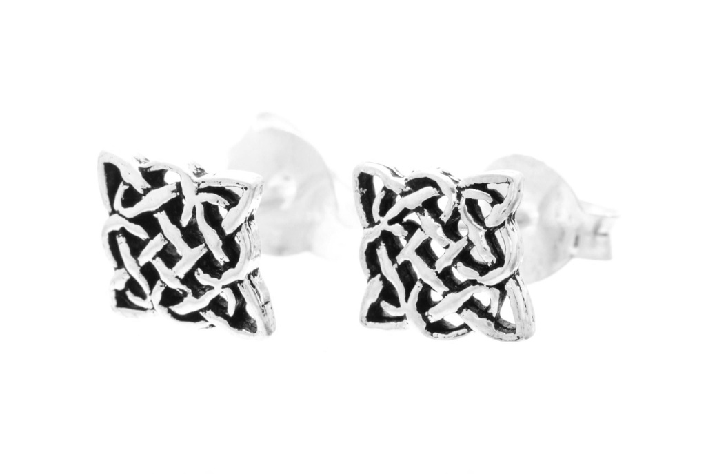 [ost11] Ohrstecker 'Melih Celtic Knot' Sterling Silber 925 - Schmuck für Mittelalter, Reenactment und Larp