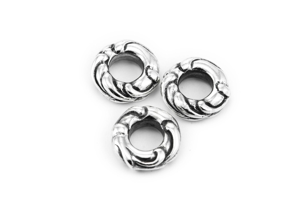 [ap68] Haar- & Bartperle ACORN aus 925 Silber – Ø 10 mm Schmuckperle mit Eichelmotiv für Zöpfe & Locken
