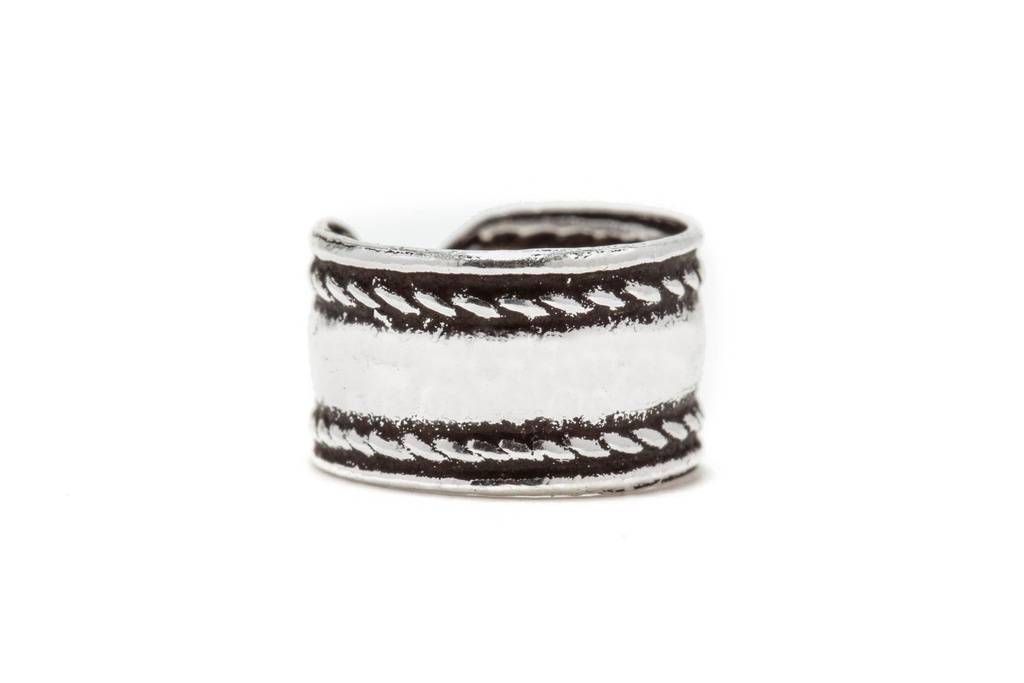 [ok16-2] Ohrklemme 'Wiky' Wikinger Flechtrand Silber Schmuck