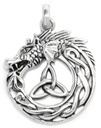 Drachen Amulett, Anhänger 'Braigh' aus Silber 925 - Mittelalter, Larp, Reenactment Schmuck