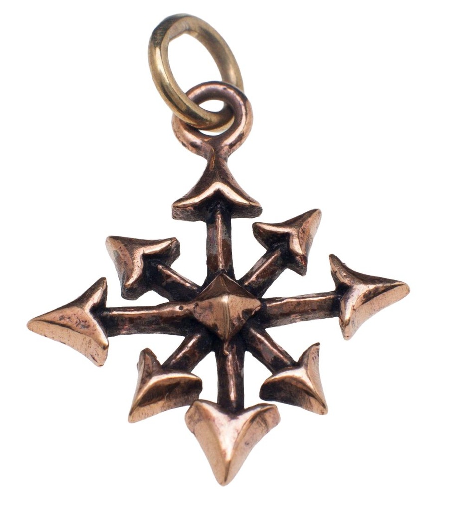 [amb132] Amulett, Anhänger 'Stjernla - Kleiner Chaos Stern' aus Bronze - Mittelalter, Larp, Fantasy Schmuck