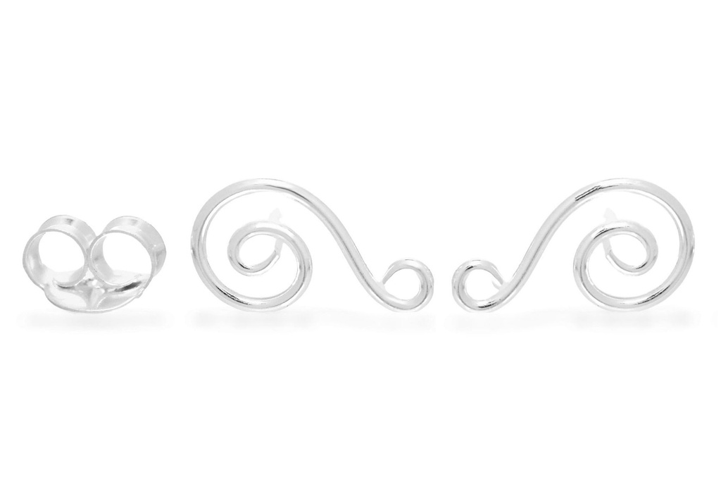 [ost97] Ohrstecker 'Alia Spiral' Sterling Silber 925 - Schmuck für Mittelalter, Reenactment und Larp