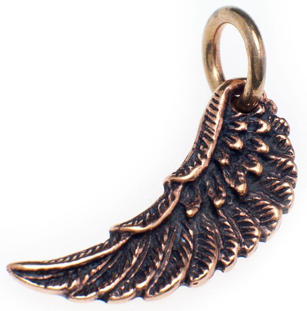 [WK2015-amb143] Amulett, Anhänger 'Elanor - Engelsflügel' aus Bronze - Mittelalter, Larp, Fantasy Schmuck