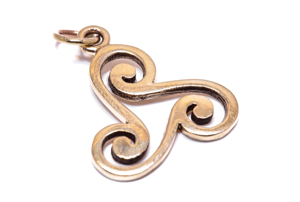 [acb510] Keltisches Amulett, Anhänger 'Daly – Triskel' aus Bronze- Mittelalter, Larp, Reenactment Schmuck