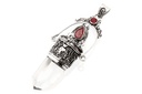 Amulett, Anhänger 'Sonola - Bergkristall mit Granat' aus Silber 925 - Mittelalter, Larp, Reenactment Schmuck