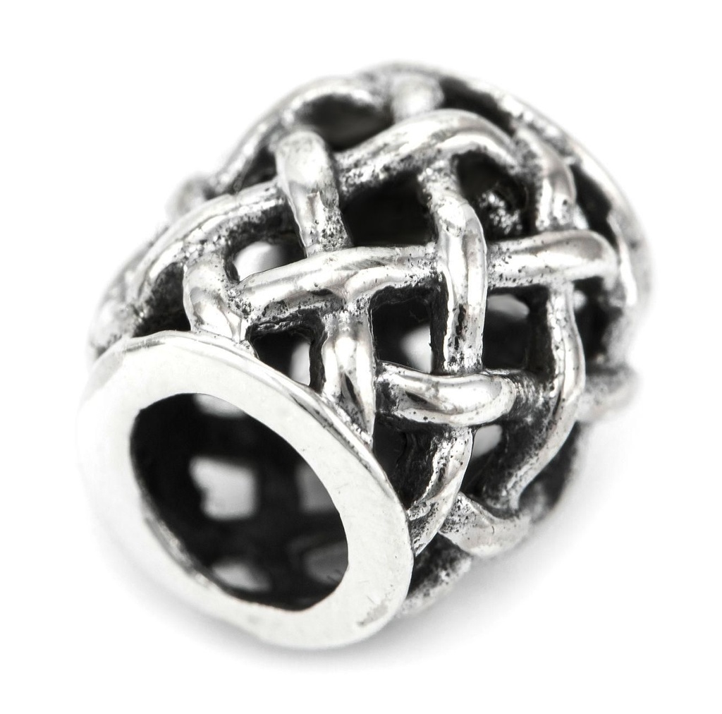 [ap58] Haarperle Bartperle Ragnar Netzmuster Silber