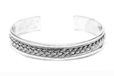 BRYNNAR Armreif aus Silber – Massiver Wikinger Männerreif mit Flechtmuster Ø 6,7 cm