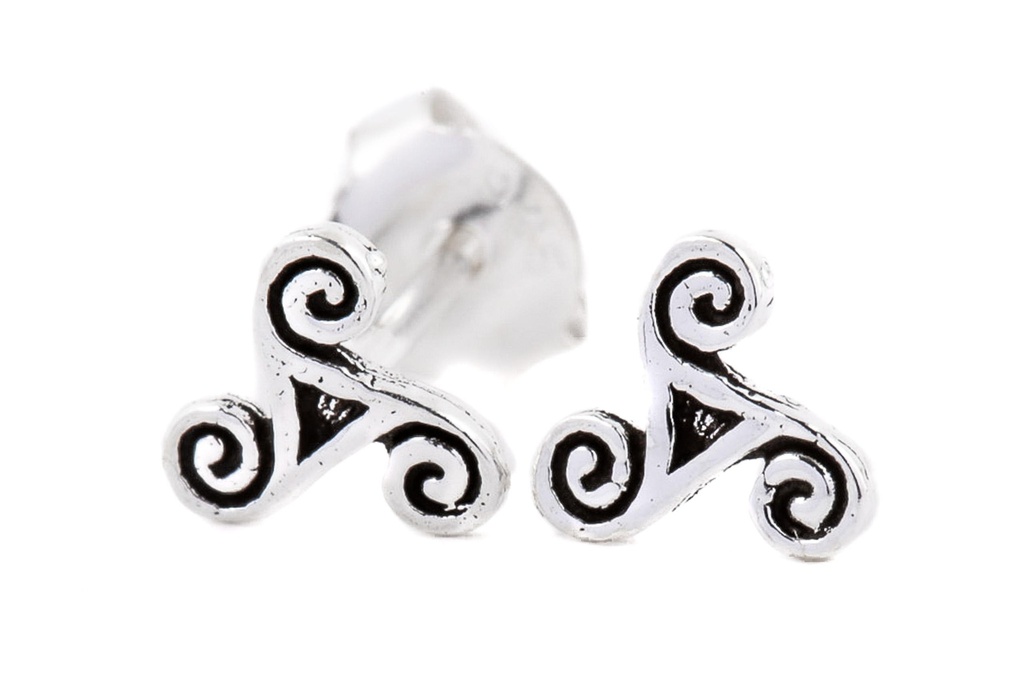 [ost1] Ohrstecker 'Dana Celtic Triskel' Sterling Silber 925 - Schmuck für Mittelalter, Reenactment und Larp