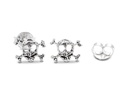 Ohrstecker 'Skull & Bones' Sterling Silber 925 - Schmuck für Mittelalter, Reenactment und Larp