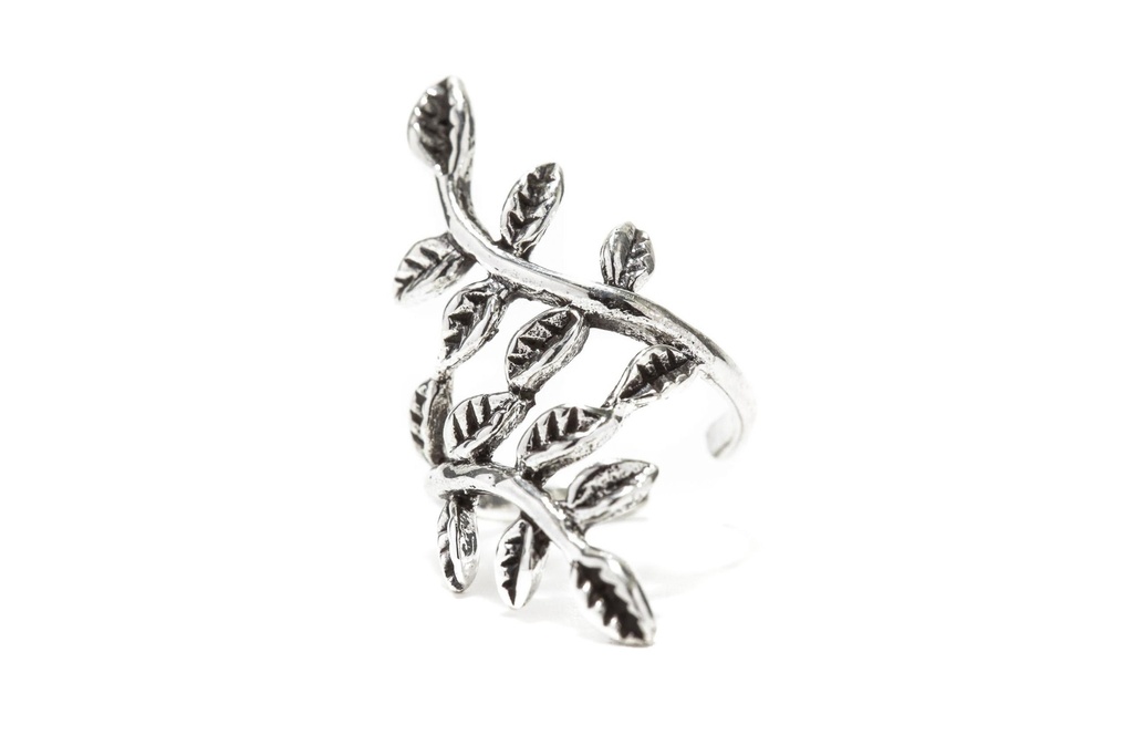 [ok10] Ohrklemme FAIRYTALE aus 925er Silber 2,3 cm – Elfen Schmuck mit Blätterzweigen