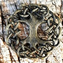 WELTENBAUM, YGGDRASIL, WELTENESCHE groß, altmessingfarbener Beschlag