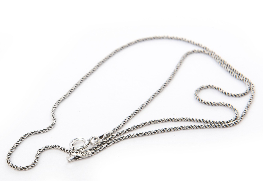 [k14-3] Historische Halskette, fein, 50 cm Silber - Accessoire Schmuck für Mittelalter, Larp, Reenactment und Fantasy