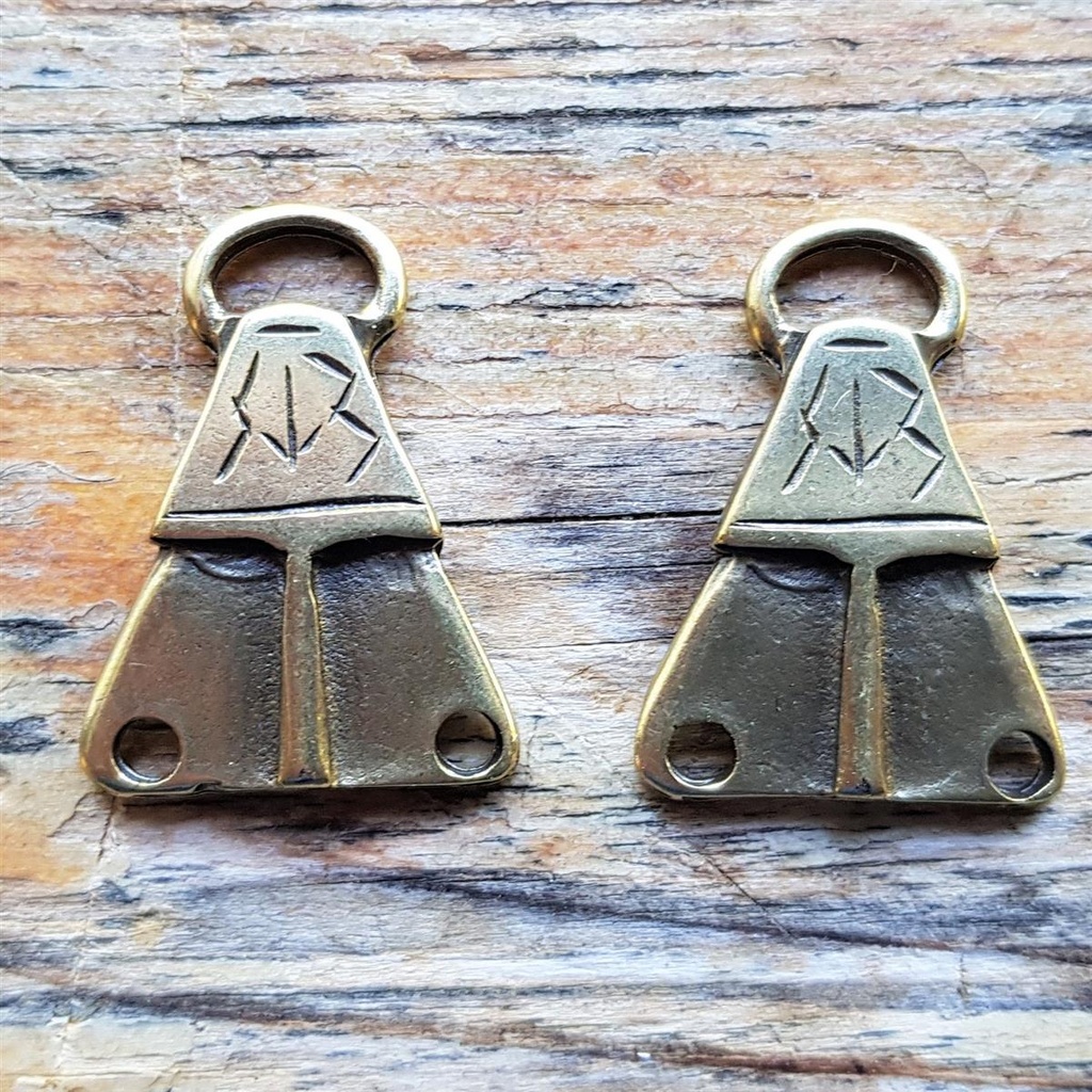 [KV7-2] Wikinger Kettenverteiler-Paar 'RUNEN', messingfarben