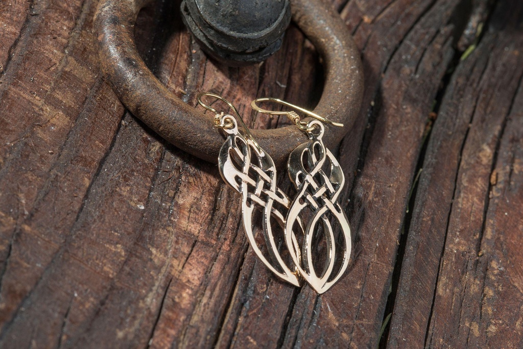 [ohb515] Keltische Ohrhänger „Askania – Celtic Harmony“ aus Bronze – Irisches Ornament 5 cm