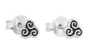 Ohrstecker 'Celtic Triskel' Sterling Silber 925 - Schmuck für Mittelalter, Reenactment und Larp