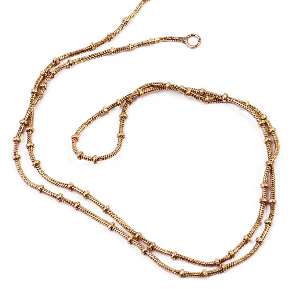 [kb4-3] Bronzehalskette mit kleinen Kugeln 50 cm - Accessoire Schmuck für Mittelalter, Larp, Reenactment und Fantasy