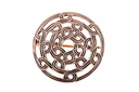 Wikinger Fibel Brosche "Hagal Viking" aus Bronze – Rundfibel mit Runenmuster 4 cm