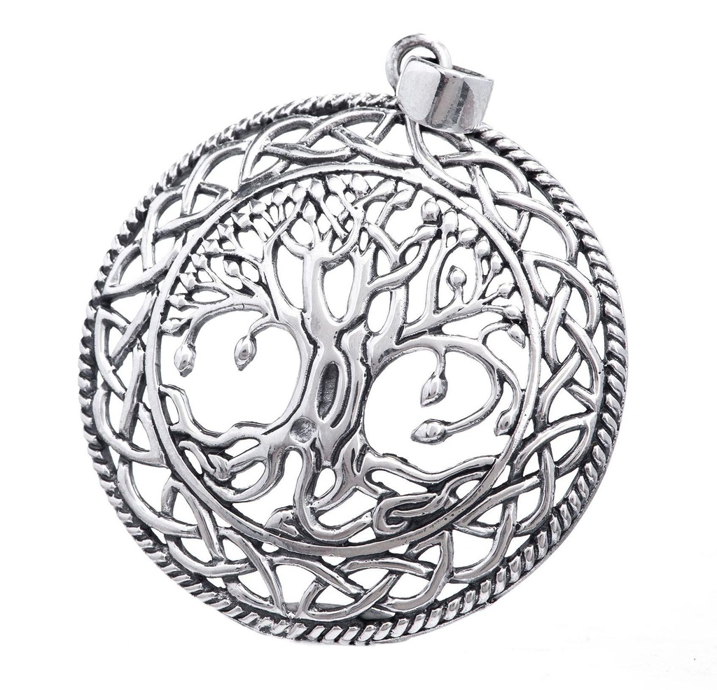 [ac122] Keltisches Amulett, Anhänger 'Runa -Lebensbaum' aus Silber 925- Mittelalter, Larp, Reenactment Schmuck