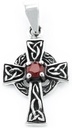 Keltischer Anhänger ARUN aus 925er Silber – Mystisches Keltenkreuz mit schwarzem Stein (3,1 cm)