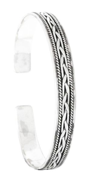 [arm26] CULAIN Armreif aus Silber – Keltischer Reif mit Ornamentik Ø 6,6 cm
