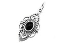 Amulett, Anhänger 'Svana - Onyx' aus Silber 925 - Mittelalter, Larp, Reenactment Schmuck