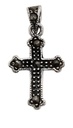 Mittelalter Kreuz, Anhänger 'Kleines Kreuz mit Markasit' aus Silber 925 - Mittelalter, Larp, Reenactment Schmuck