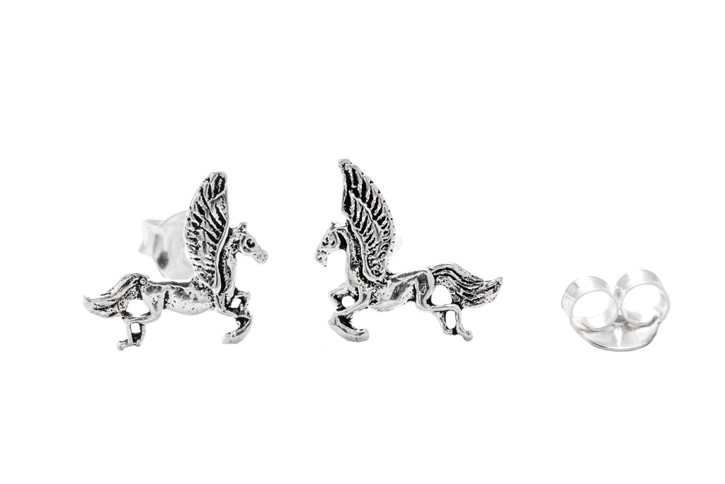 [ost23] Ohrstecker 'Pegasus' Sterling Silber 925 - Schmuck für Mittelalter, Reenactment und Larp