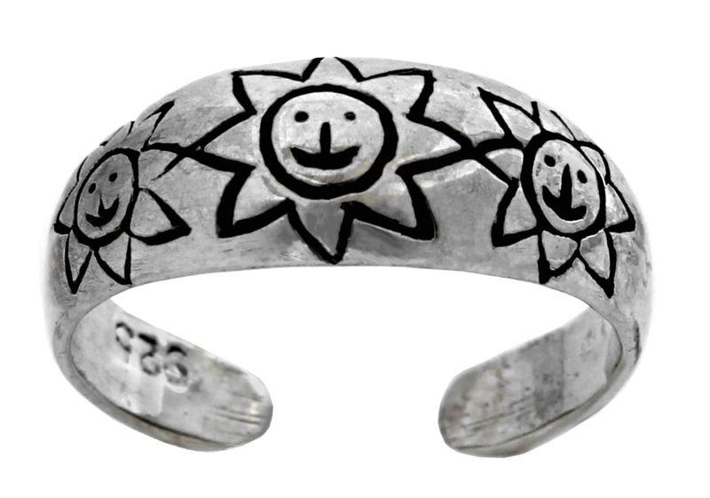 [zr27] Zehenring "Sadiya" – 6 mm Strahlende Sonne aus Silber 925