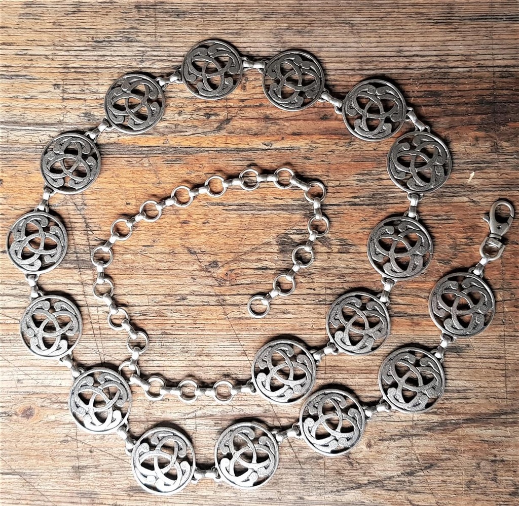 [C-5363-1] Kettengürtel, TRISKEL, silberfarben 