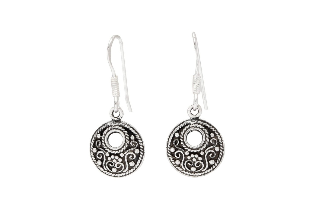[oh131] AYLIN Ohrringe aus Silber – Boho Damen Ohrhänger mit floraler Ornamentik 3 cm
