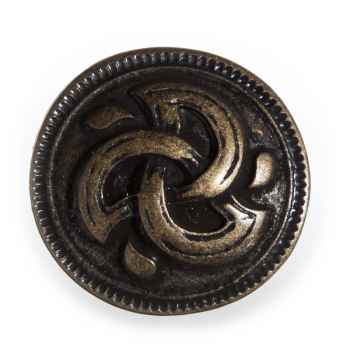 [KN-302-21] Knopf Keltische Triskel altmessingfarben 22 mm