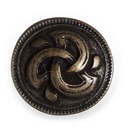 Keltischer Knopf Wasser-Triskele altmessing – 22 mm Zierknopf für Mittelalter Umhang & Mantel