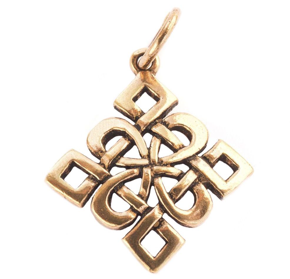 [acb127] Keltisches Amulett, Anhänger 'Rigani – Keltischer Knoten' aus Bronze- Mittelalter, Larp, Reenactment Schmuck