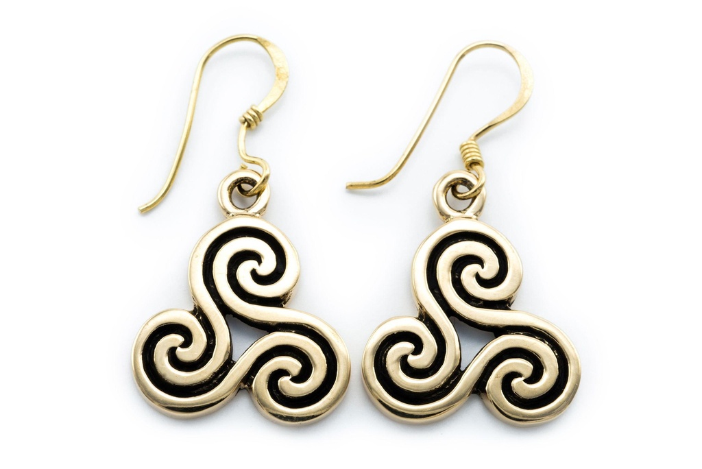 [ohb519] Ohrhänger 'Fiona Triskele' Bronze Schmuck für Mittelalter, Reenactment und Larp