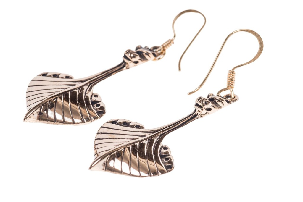 [ohb534] Ohrhänger Danar Drachenboote aus Bronze – Wikinger Ohrringe 5,1 cm maritimer Schmuck