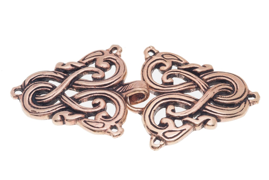 Wikinger Gewandschließe mit Drachen aus Bronze für Mittelalter, Reenactment und Larp