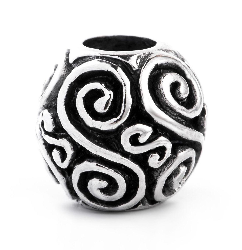 [ap7] Valdis Wikinger Silber Bartperle Lockenperle - Accessoire für Historische Gewandungen, Reenactment und Liverollenspiel